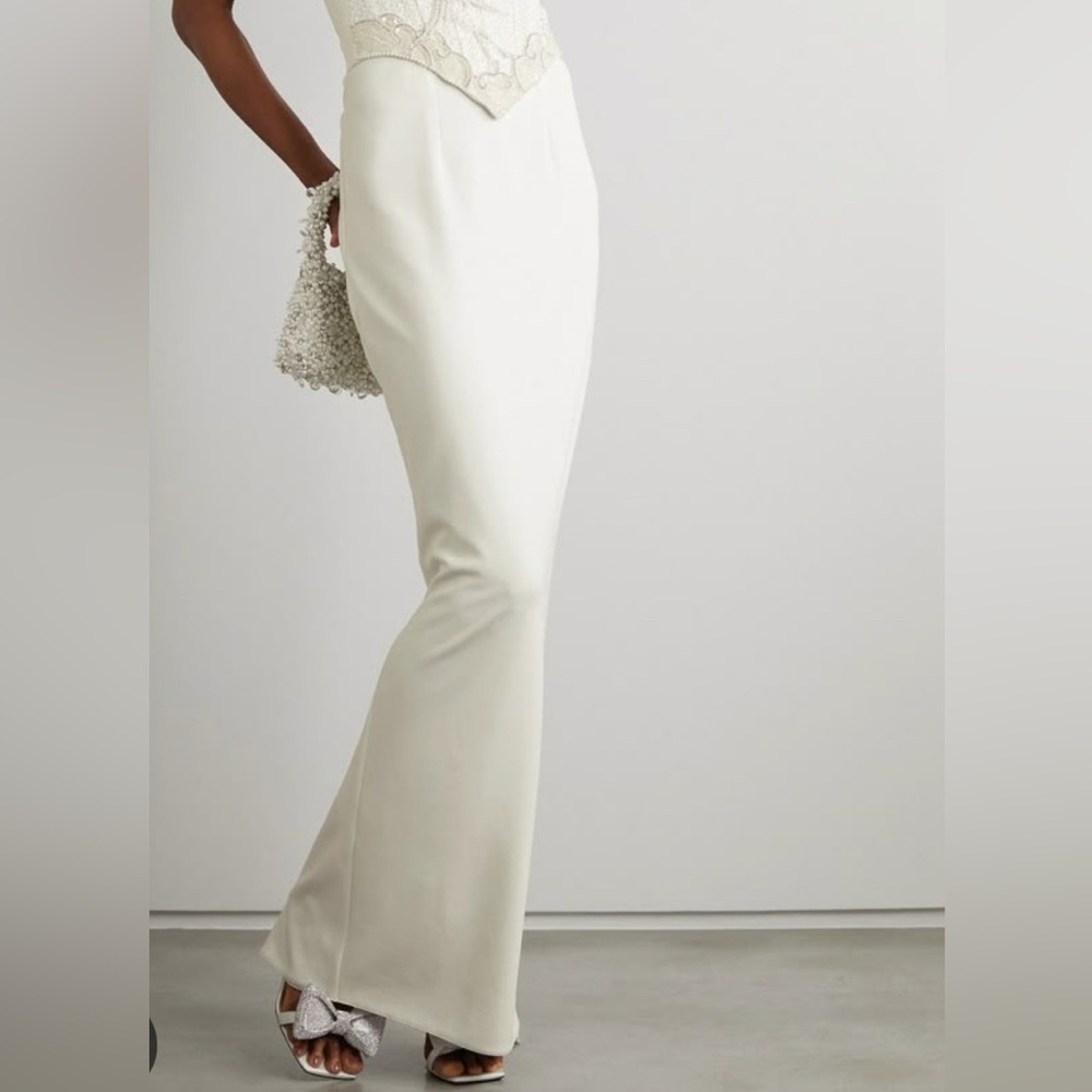 Clio Peppiatt Bridal Stretch Crepe White Column Skirt Bride Wedding Luxury
